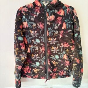 Prana Womens Floral Print Polar Escape Full Zip Fleece Jacket